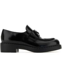 Prada - Brushed Leather Loafers - Lyst