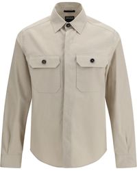 ZEGNA - Linen Wool And Silk Shirt Jacket - Lyst