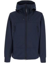 C.P. Company - Jacket With Drawstring Hood And Decorative Googles - Lyst