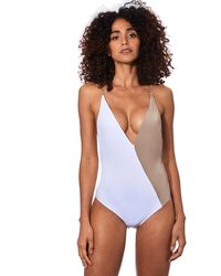 Mc2 Saint Barth - V Neck One Piece Swimsuit - Lyst