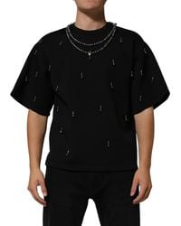 Dolce & Gabbana - Polyester Necklace Embellished T-Shirt - Lyst