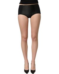 Dolce & Gabbana - Black Low Waist Satin Culotte Hotpants Shorts - Lyst