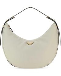 Prada - White Leather Big Arquè Handbag - Lyst