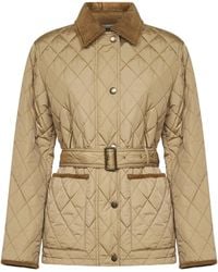 Burberry - Nylon Belted Quilted Jacket - Lyst