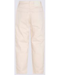 Sunnei - Ecru Stripes Cotton Pants - Lyst