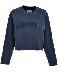 Maison Margiela Upside Down Logo Oversize Sweatshirt In Pale Green
