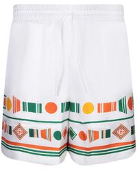 Casablanca - Silk Bermuda Shorts With Patterns - Lyst