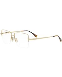 Fendi - Eyeglasses Square Semi Rim, Frame And Clear Demo Lens Fe50107F030 - Lyst