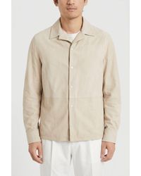 Brunello Cucinelli - Leather Relaxed Jacket - Lyst