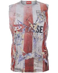 DIESEL - Top With Faded Logo On The Front - Lyst
