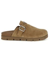 Prada - Calf Leather Bos Taurus Mules - Lyst