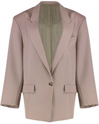 The Attico - Single-Breasted Virgin Wool Jacket Blazers - Lyst