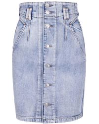 Étoile Isabel Marant High-waisted Denim Skirt in Pink Save 44% Womens Clothing Skirts Knee-length skirts 