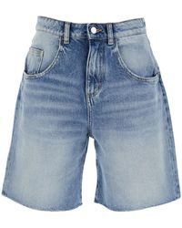 ICON DENIM - Wide Leg Bermuda With Logo Patch On The Back - Lyst