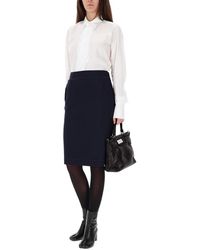 Maison Margiela - Midi Skirt With Zipper Detail Polyester - Lyst