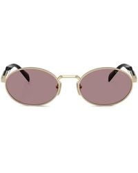 Prada - Prada Eyewear Spr65Zzvn20I Oval Metal Frame Sunglasses - Lyst