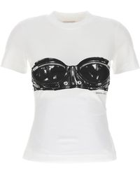 Alexander McQueen - T-shirt With Bustier Print - Lyst