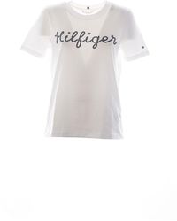 Tommy Hilfiger Logo Print Crewneck T-shirt - White