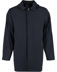 Aspesi - Hooded Techno Fabric Raincoat - Lyst