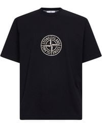 Stone Island - Organic Jersey T-Shirt With "All Around Compass" Print - Lyst
