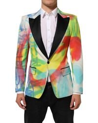 Dolce & Gabbana - Graffiti Sicilia 1 Button Suit Blazer Pl+Se+Wo - Lyst