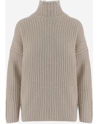 Allude - V-Neck Sweater Cashmere And Silk - Lyst