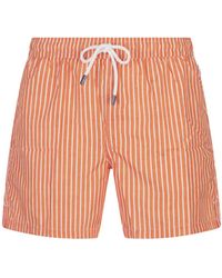 Fedeli - And Striped Swim Shorts - Lyst