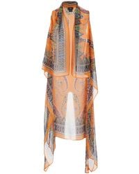 Etro - Printed Gilet With Silk Details For Scarfs And Foulards - Lyst