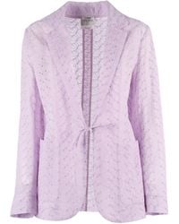forte_forte - Muslin Jacket With Broderie Anglaise Embroidery Cotton Lining - Lyst