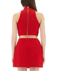 Balmain - Wool Crop Top Virgin - Lyst