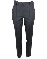 Brunello Cucinelli - Stretch Cotton Drill Trousers With Monili On The Back Loop - Lyst
