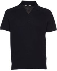 Kangra - V-Neck Rib Trim Polo Shirt - Lyst
