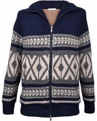 Brunello Cucinelli - Wool Knit Zip Front Jacket - Lyst