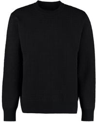 Givenchy - Long-Sleeve Crew-Neck Jacquard Sweater Wool Sweatshirts - Lyst