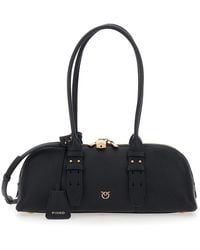 Pinko - Handbag Bowling Horizontal Leather Shoulder Bags - Lyst