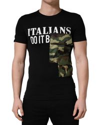 Dolce & Gabbana - Black Italians Do It Better Camo Pocket Men T - Lyst