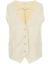 PT01 - Cream Single-Breasted Vest - Lyst