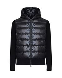Moncler - Hoodie Padded Zip-Up Virgin Wool Bomber Jackets - Lyst