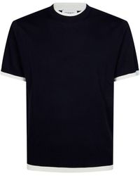 Paolo Pecora - T-Shirt Blu Con Contrasti - Lyst
