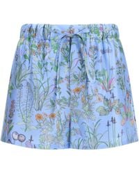 Gucci - Printed Silk Twill Shorts - Lyst