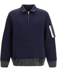 Sacai - Terry Cloth Zip Polo - Lyst