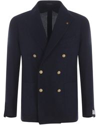 Tagliatore - Double-Breasted Jacket Made Of Virgin Wool And Linen Blend - Lyst