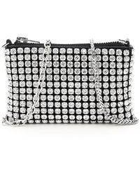 alexander wang heiress satin pouch with crystal logo