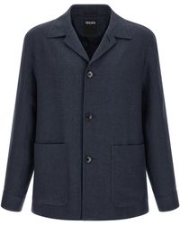 ZEGNA - Linen Full-Length Jacket - Lyst