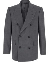 Emporio Armani - Double-Breasted Jacket Wool - Lyst