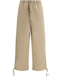 Ferragamo - Beige Cotton Casual Pants - Lyst