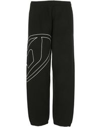 DIESEL - Oval-D Logo Embroidered Track Pants - Lyst