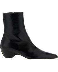 KHAITE - Calfskin Ankle Boots - Lyst