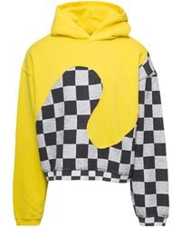 ERL - Check Pattern Panelled Hoodie - Lyst