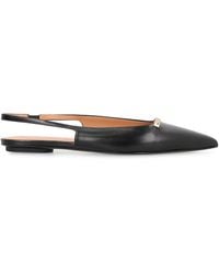 Tod's - Pointy-Toe Slingback Ballet Flats Calf Ballerina Shoes - Lyst